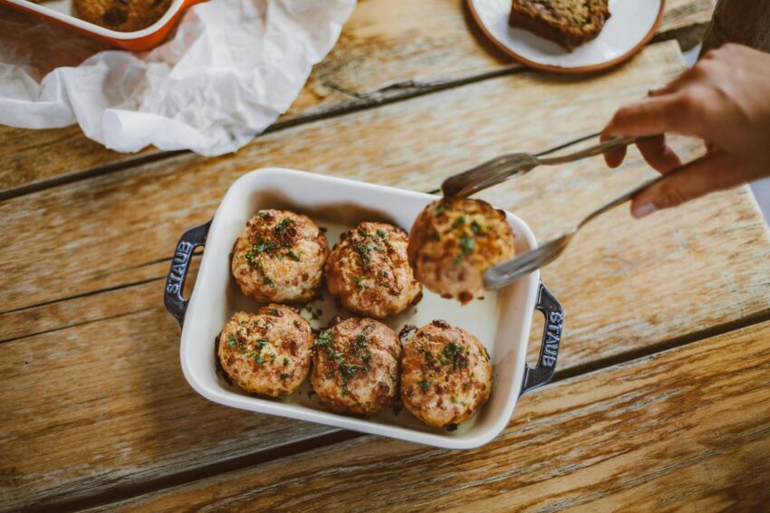 meatballs on baking tray